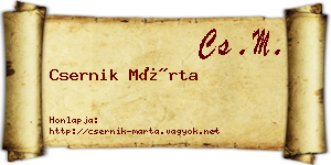 Csernik Márta névjegykártya