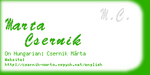 marta csernik business card